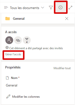 Sharepoint - Gérer l'accès au dossier
